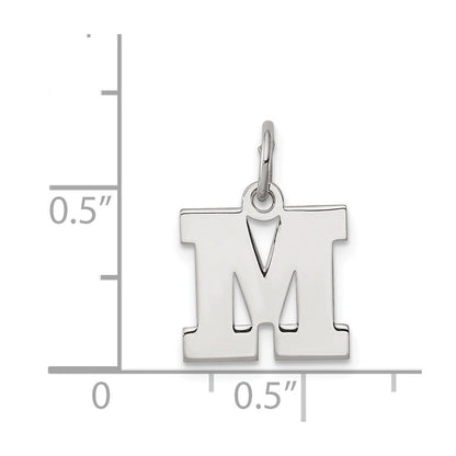 Sterlingsilber Rhodiniert Block Buchstabe M Initiale Charm