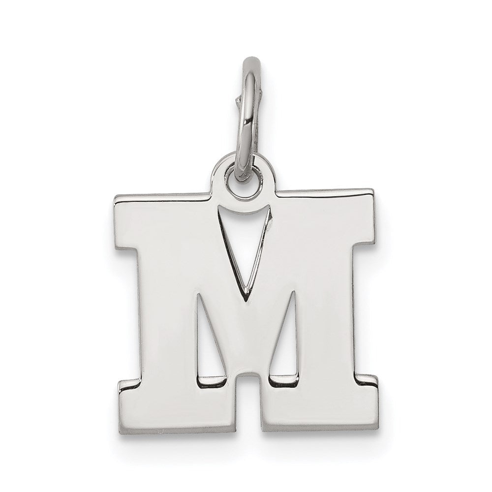 Sterlingsilber Rhodiniert Block Buchstabe M Initiale Charm
