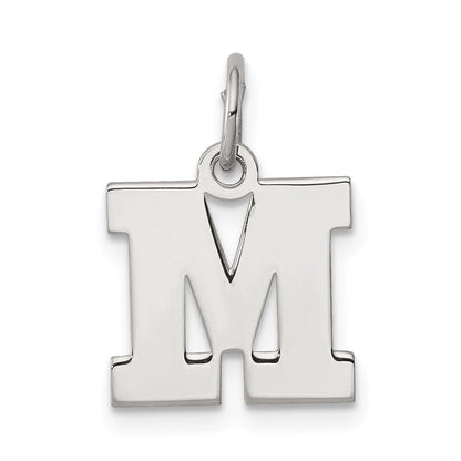 Sterlingsilber Rhodiniert Block Buchstabe M Initiale Charm