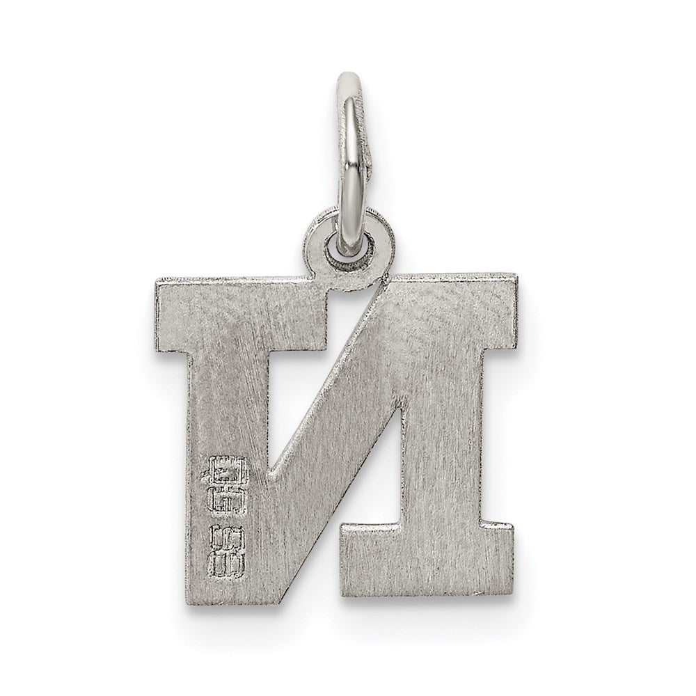 Sterlingsilber Rhodiniert Block Buchstabe N Initiale Charm