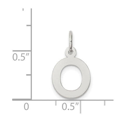 Sterlingsilber Rhodiniert Block Buchstabe O Initiale Charm