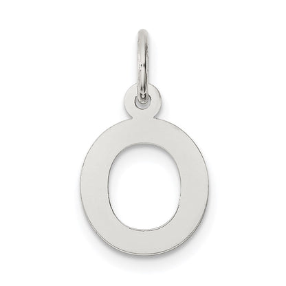 Sterlingsilber Rhodiniert Block Buchstabe O Initiale Charm