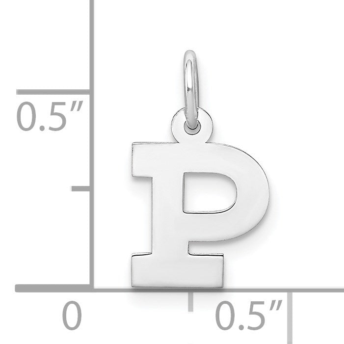 Sterlingsilber Rhodiniert Block Buchstabe P Initiale Charm