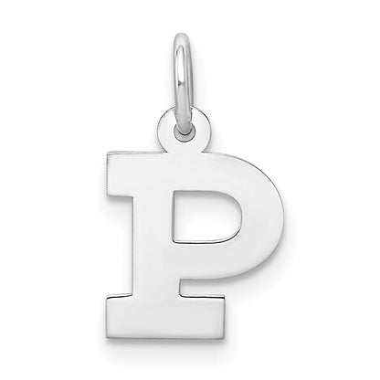 Sterlingsilber Rhodiniert Block Buchstabe P Initiale Charm