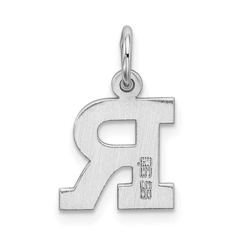 Sterlingsilber Rhodiniert Block Buchstabe R Initiale Charm
