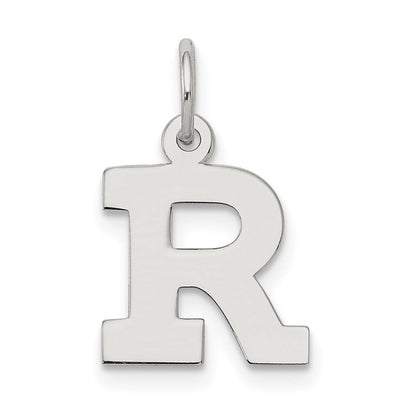 Sterlingsilber Rhodiniert Block Buchstabe R Initiale Charm