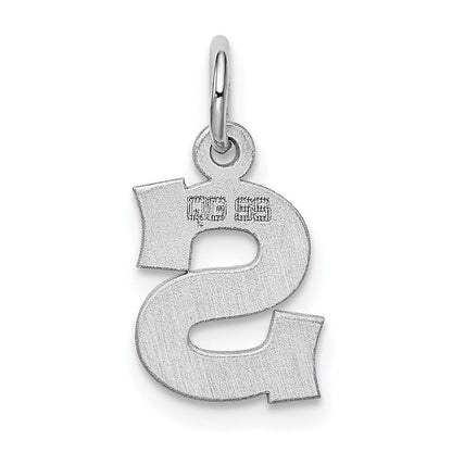 Sterlingsilber Rhodiniert Block Buchstabe S Initiale Charm