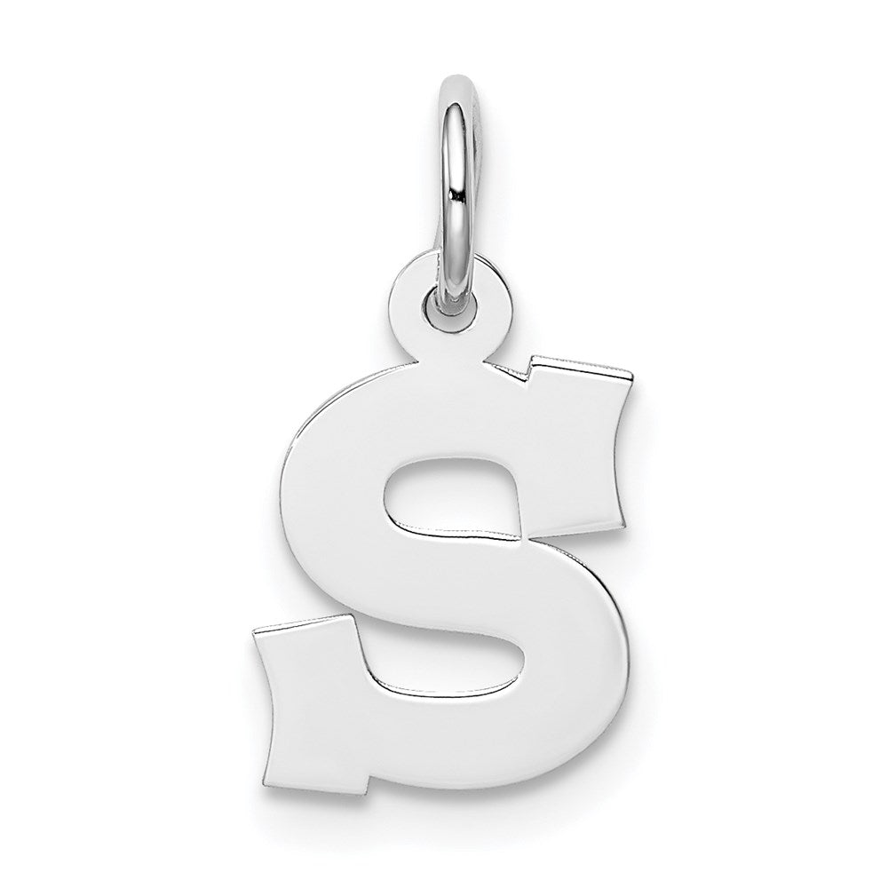 Sterlingsilber Rhodiniert Block Buchstabe S Initiale Charm