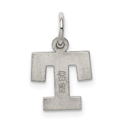 Sterlingsilber Rhodiniert Block Buchstabe T Initiale Charm