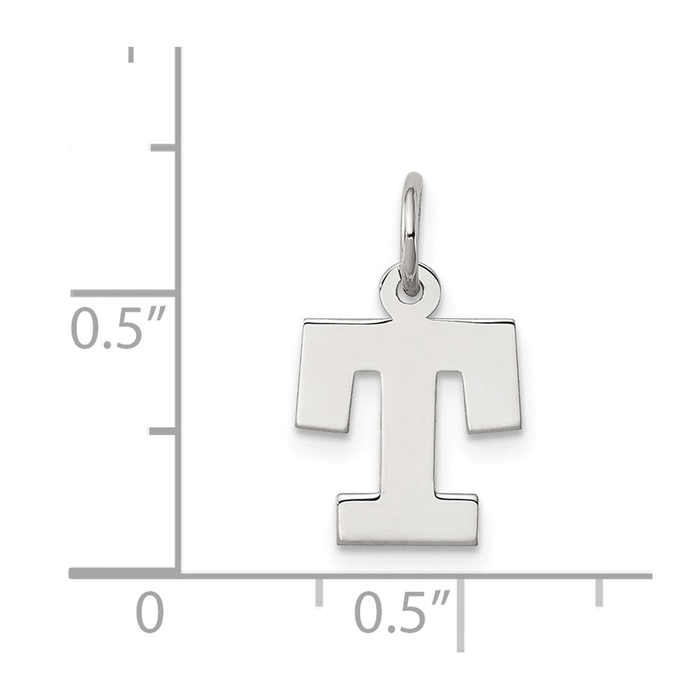 Sterlingsilber Rhodiniert Block Buchstabe T Initiale Charm