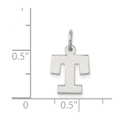 Sterlingsilber Rhodiniert Block Buchstabe T Initiale Charm