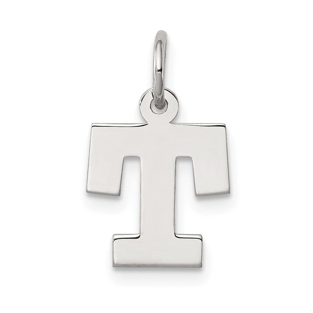 Sterlingsilber Rhodiniert Block Buchstabe T Initiale Charm