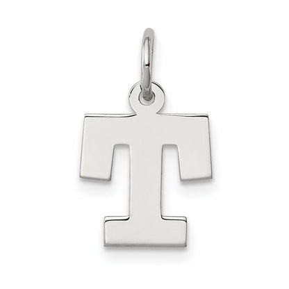 Sterlingsilber Rhodiniert Block Buchstabe T Initiale Charm