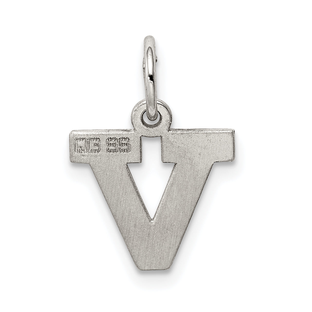 Sterlingsilber Rhodiniert Block Buchstabe V Initiale Charm