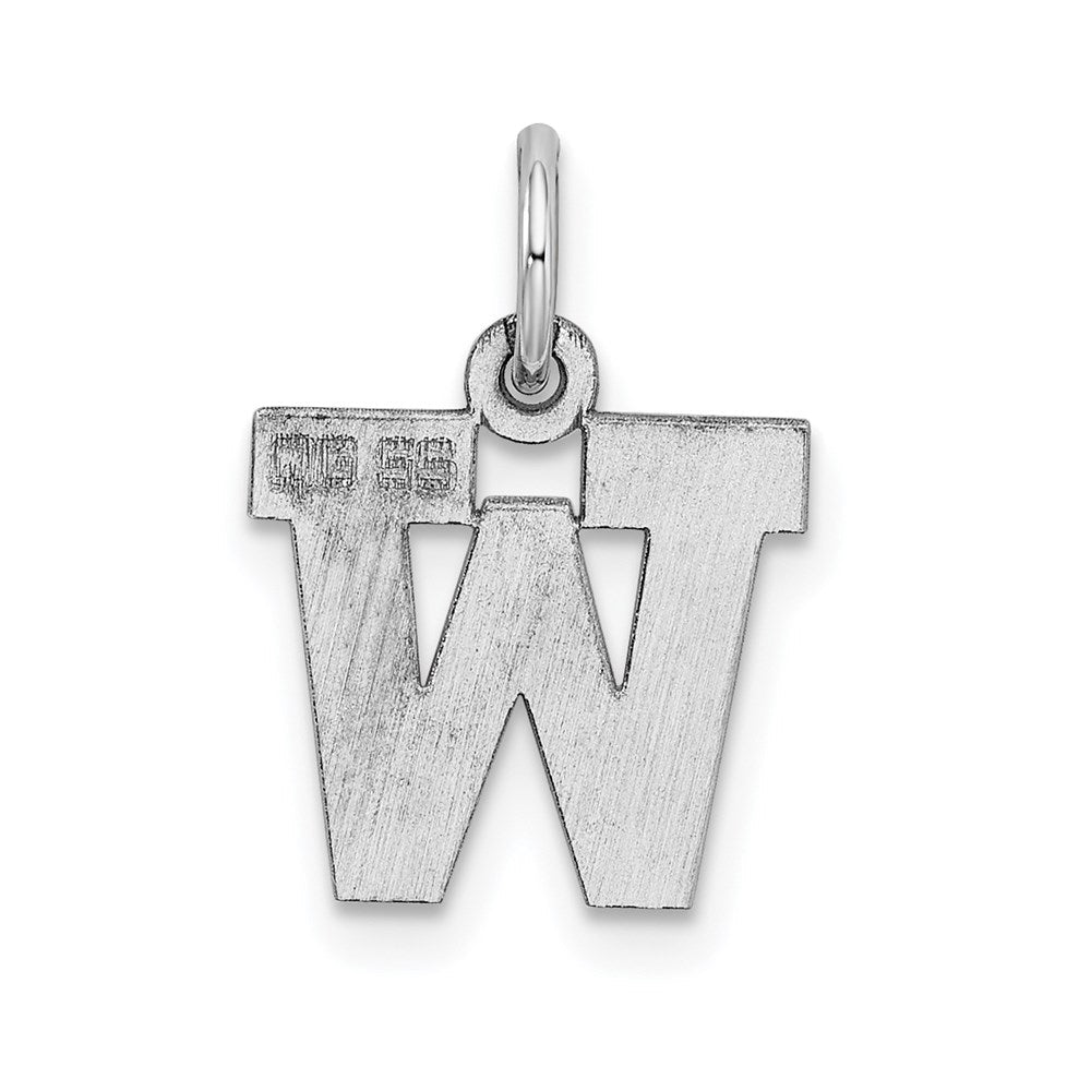 Sterlingsilber Rhodiniert Block Buchstabe W Initiale Charm