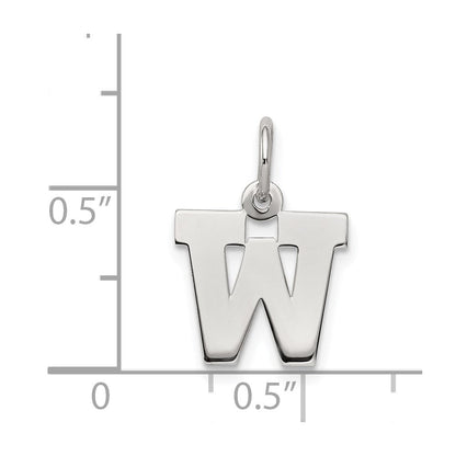 Sterlingsilber Rhodiniert Block Buchstabe W Initiale Charm