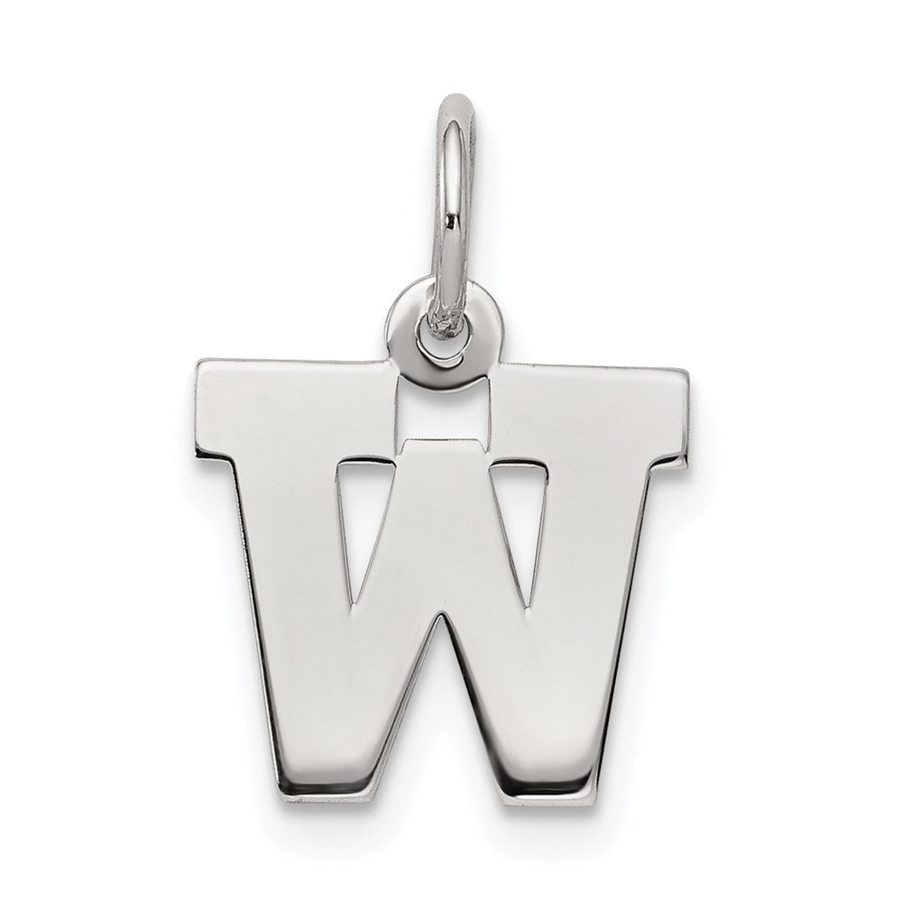 Sterlingsilber Rhodiniert Block Buchstabe W Initiale Charm