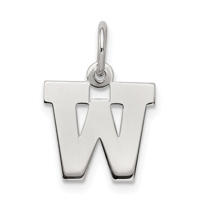 Sterlingsilber Rhodiniert Block Buchstabe W Initiale Charm