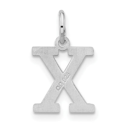Sterlingsilber Rhodiniert Block Buchstabe X Initiale Charm