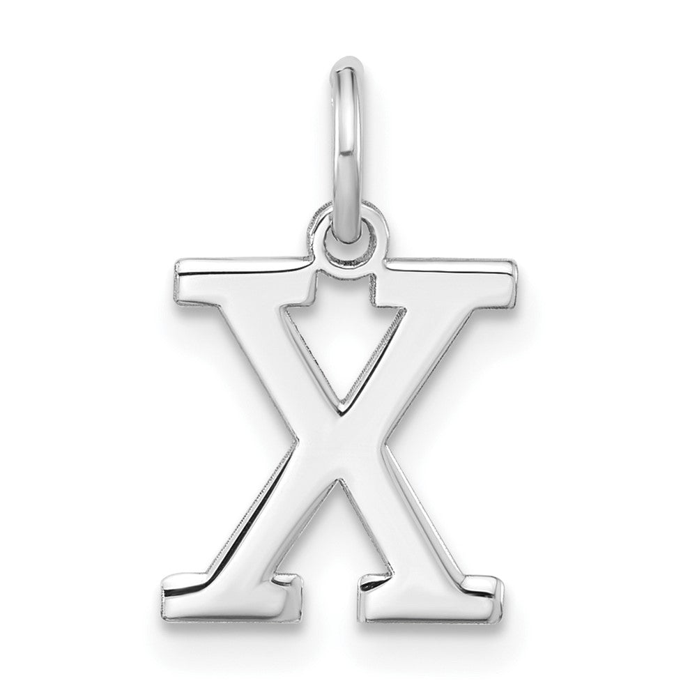 Sterlingsilber Rhodiniert Block Buchstabe X Initiale Charm