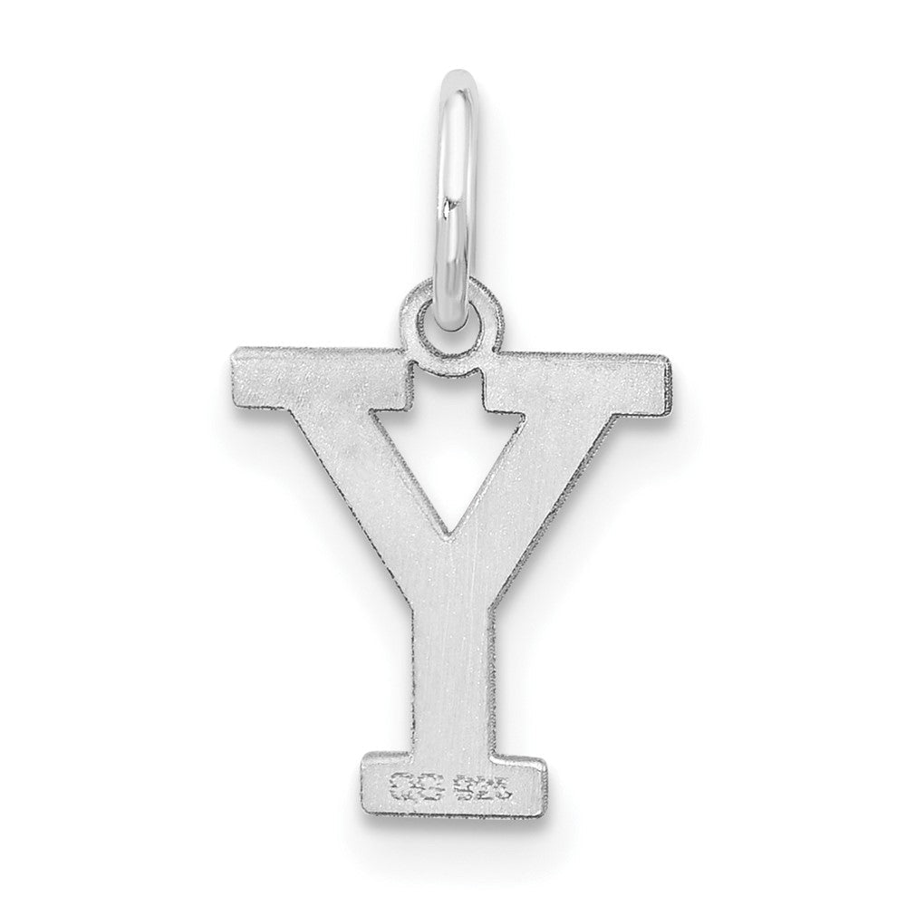 Sterlingsilber Rhodiniert Block Buchstabe Y Initiale Charm