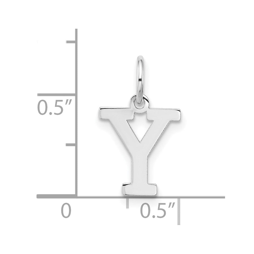 Sterlingsilber Rhodiniert Block Buchstabe Y Initiale Charm