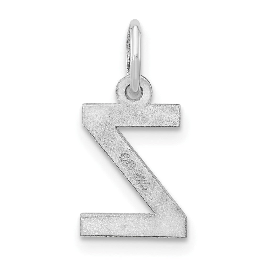 Sterlingsilber Rhodiniert Block Buchstabe Z Initiale Charm