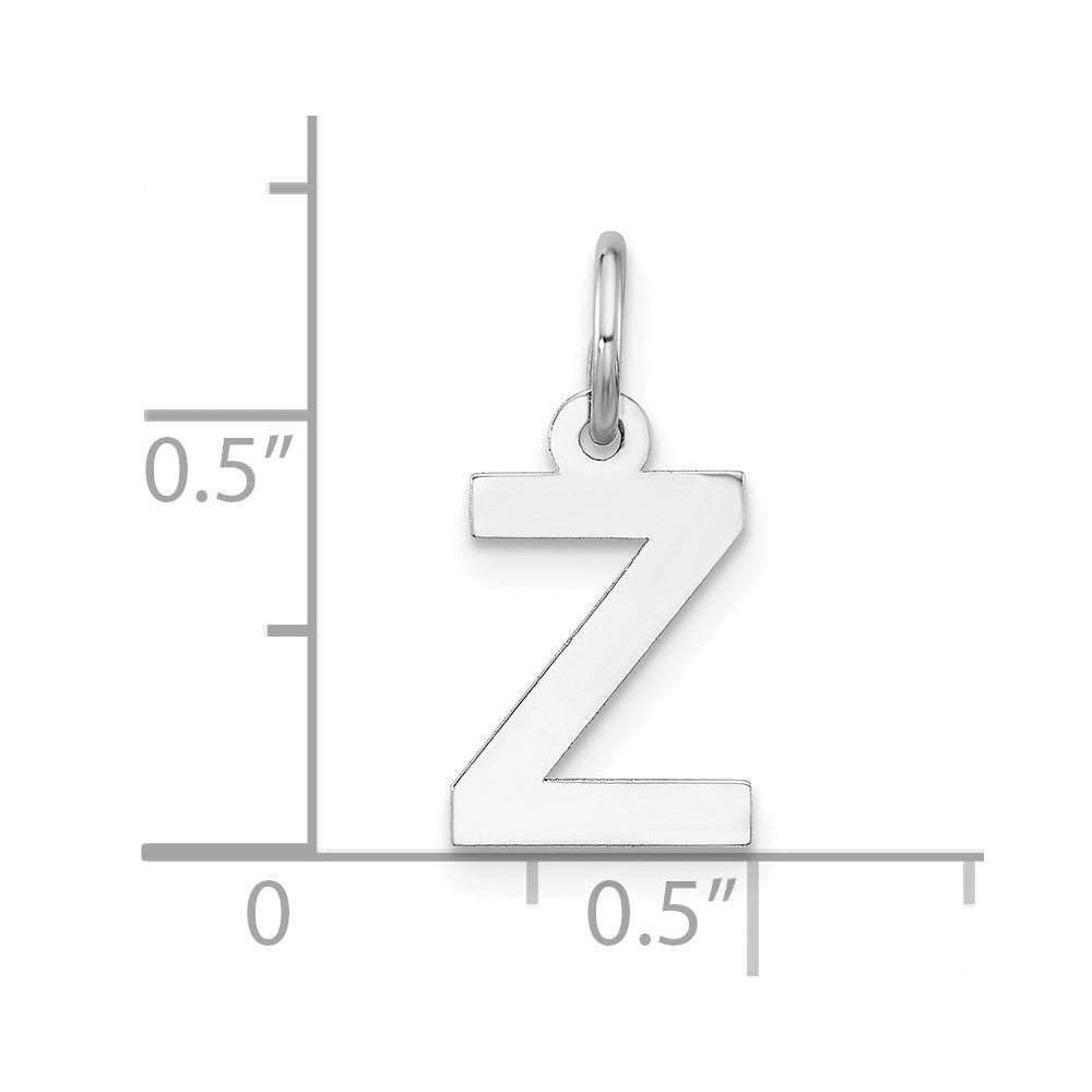 Sterlingsilber Rhodiniert Block Buchstabe Z Initiale Charm