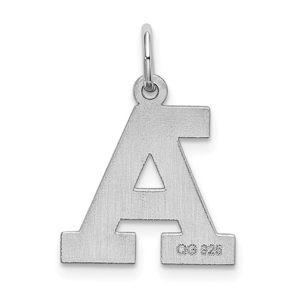 Sterlingsilber Rhodiniert Block Buchstabe A Initiale Charm
