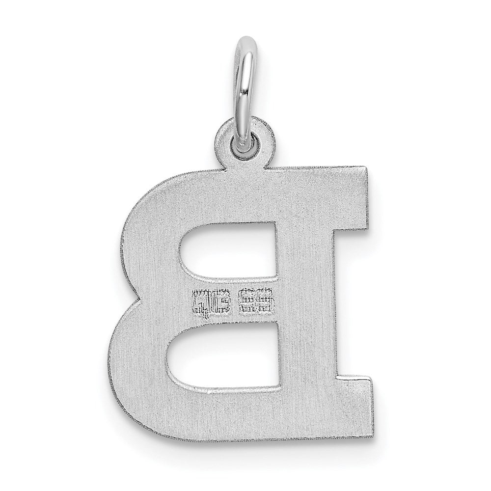 Sterlingsilber Rhodiniert Block Buchstabe B Initiale Charm