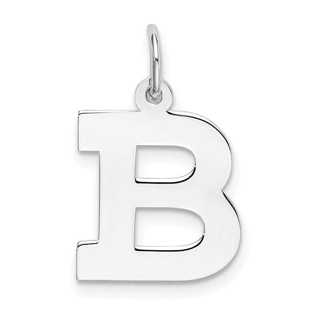 Sterlingsilber Rhodiniert Block Buchstabe B Initiale Charm