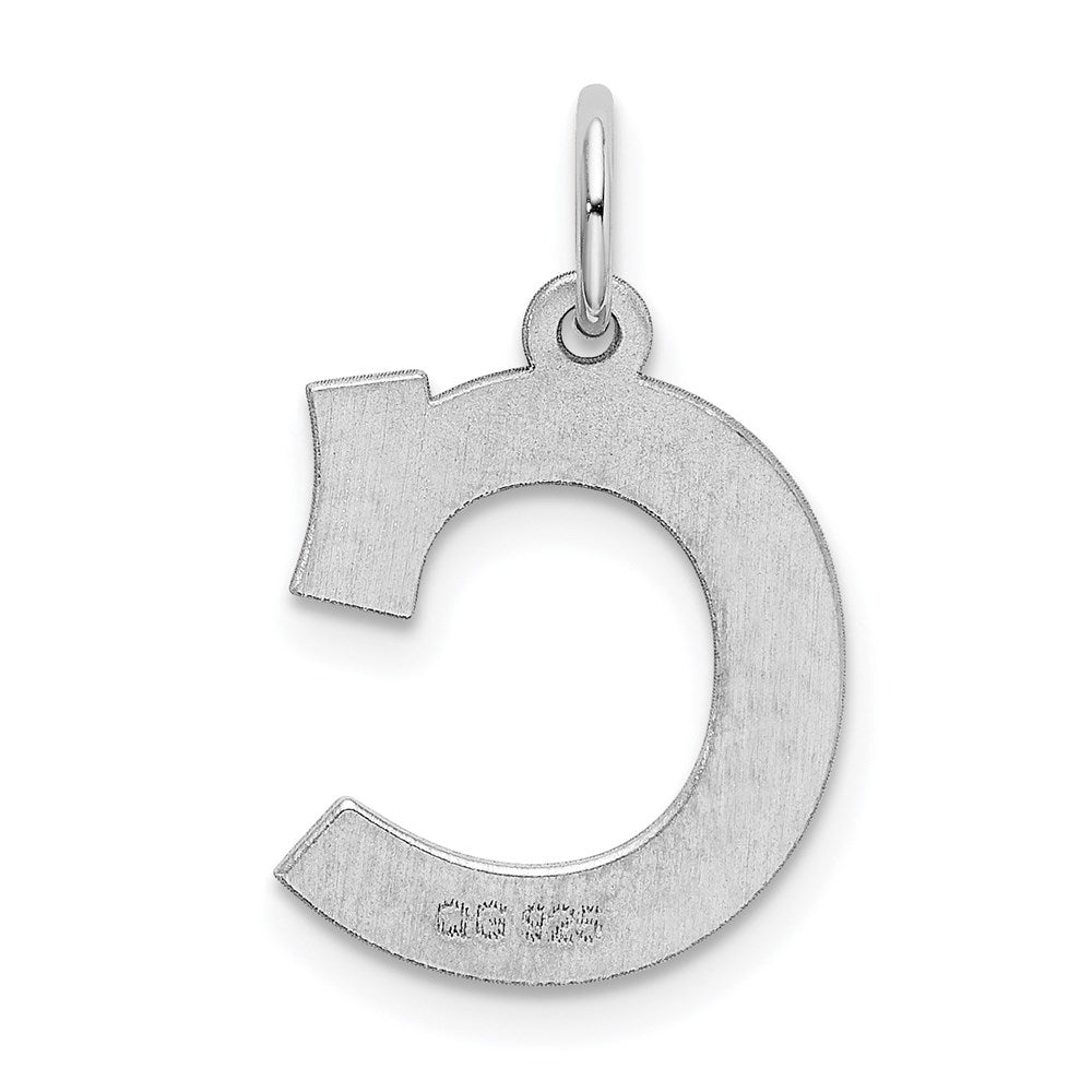 Sterlingsilber Rhodiniert Block Buchstabe C Initiale Charm