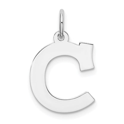 Sterlingsilber Rhodiniert Block Buchstabe C Initiale Charm
