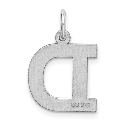 Sterlingsilber Rhodiniert Block Buchstabe D Initiale Charm