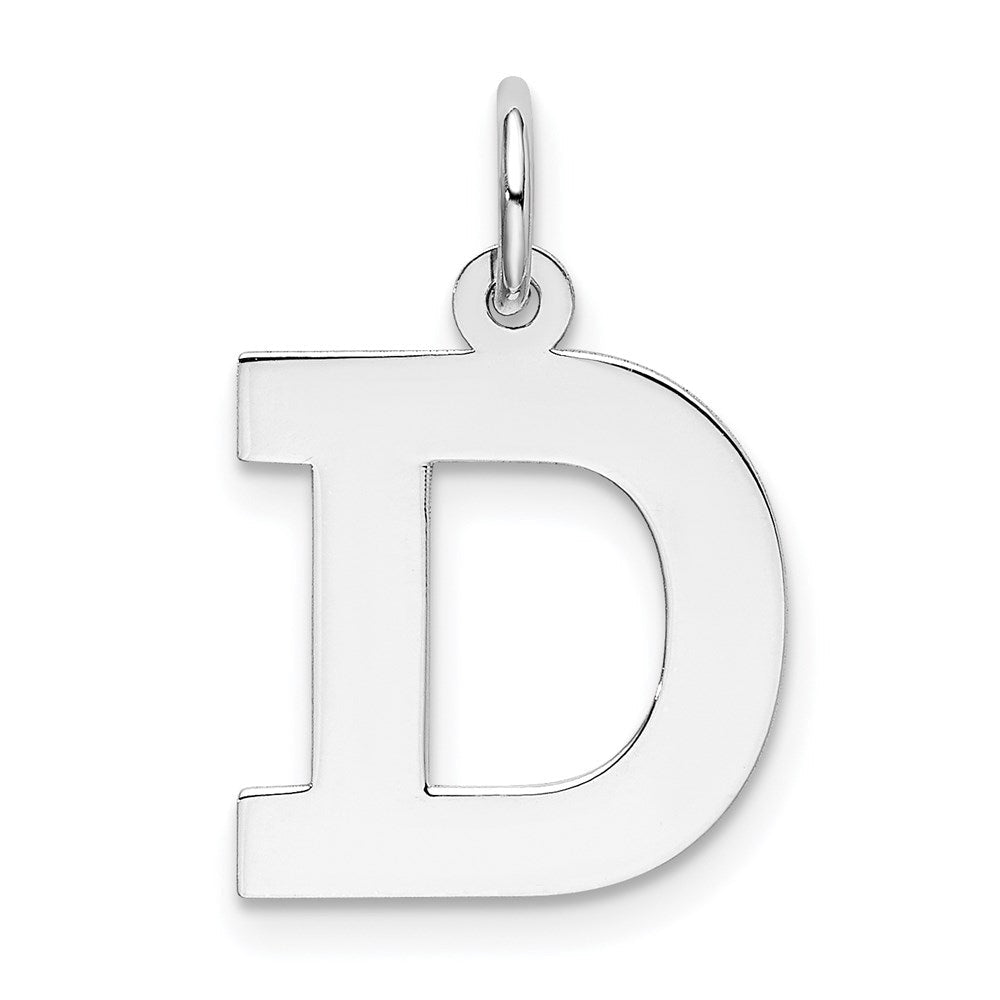 Sterlingsilber Rhodiniert Block Buchstabe D Initiale Charm