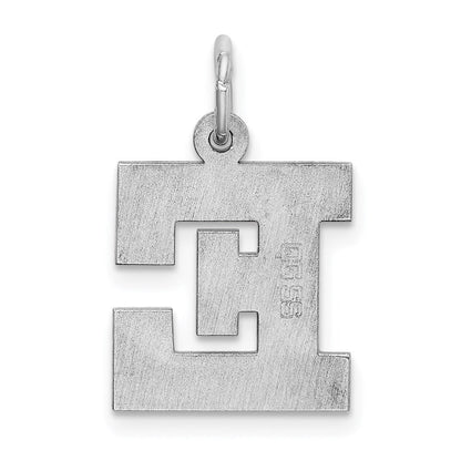 Sterlingsilber Rhodiniert Block Buchstabe E Initiale Charm