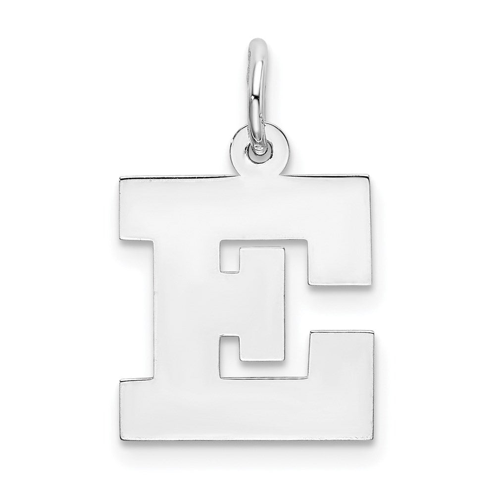 Sterlingsilber Rhodiniert Block Buchstabe E Initiale Charm