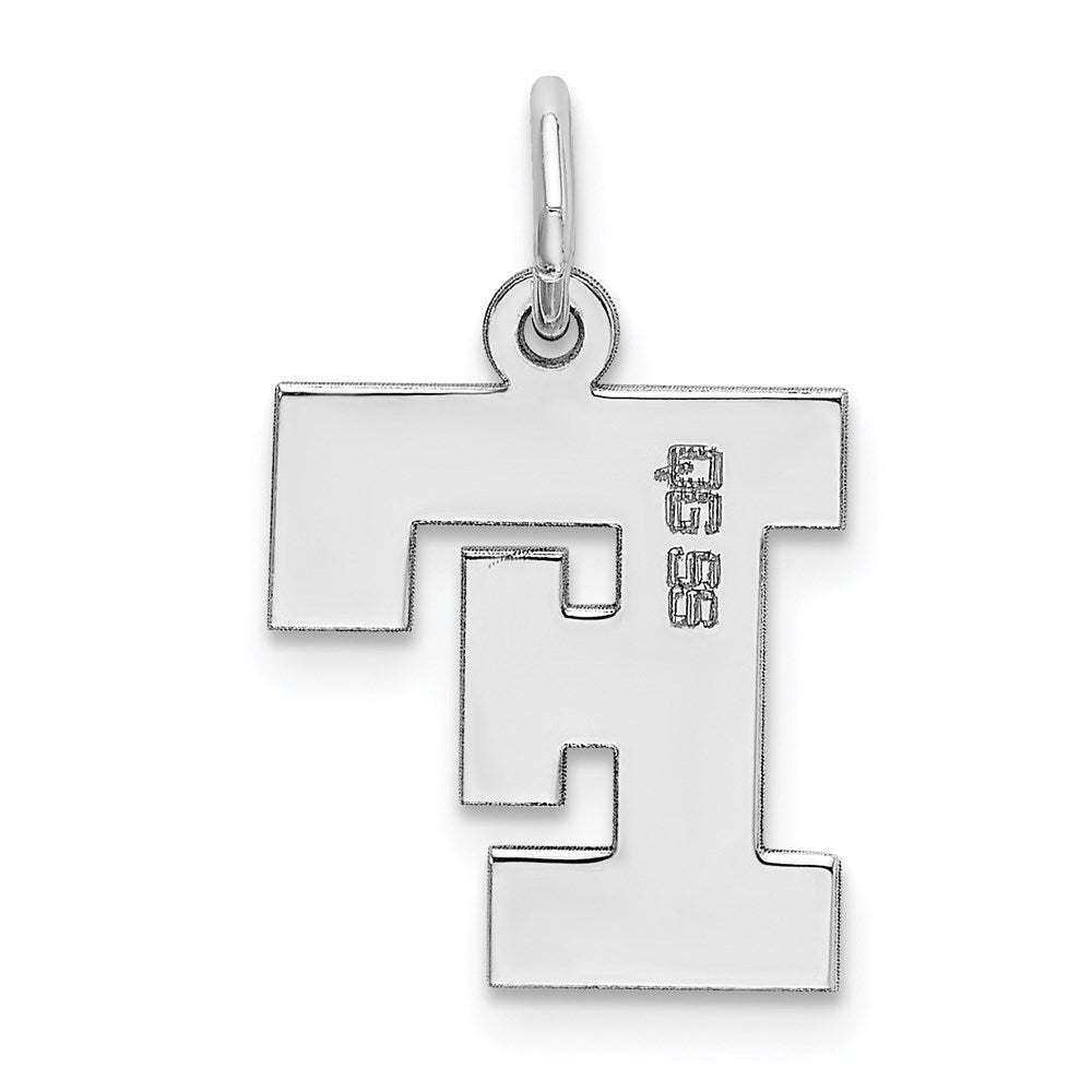 Sterlingsilber Rhodiniert Block Buchstabe F Initiale Charm