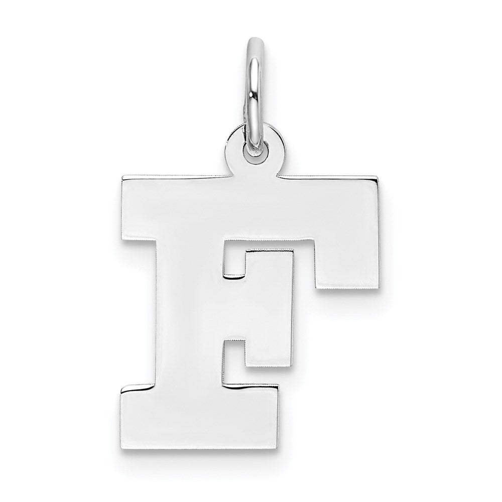Sterlingsilber Rhodiniert Block Buchstabe F Initiale Charm