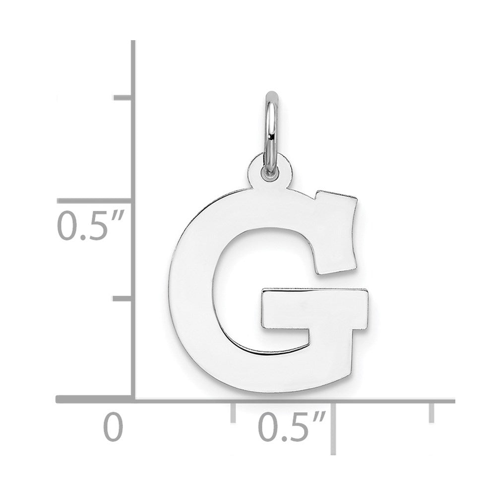 Sterlingsilber Rhodiniert Block Buchstabe G Initiale Charm