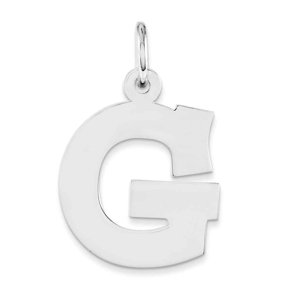 Sterlingsilber Rhodiniert Block Buchstabe G Initiale Charm