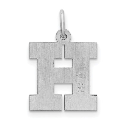 Sterlingsilber Rhodiniert Block Buchstabe H Initiale Charm