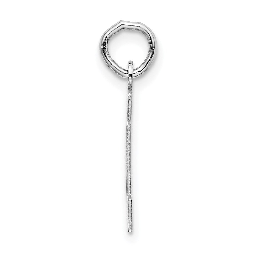 Sterlingsilber Rhodiniert Block Buchstabe I Initiale Charm
