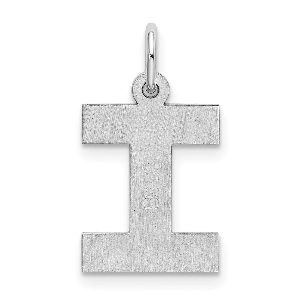 Sterlingsilber Rhodiniert Block Buchstabe I Initiale Charm