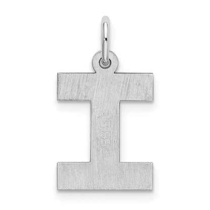Sterlingsilber Rhodiniert Block Buchstabe I Initiale Charm