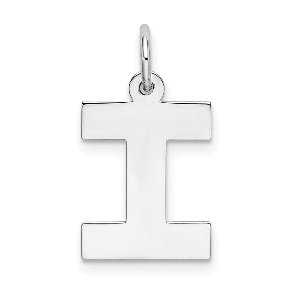 Sterlingsilber Rhodiniert Block Buchstabe I Initiale Charm