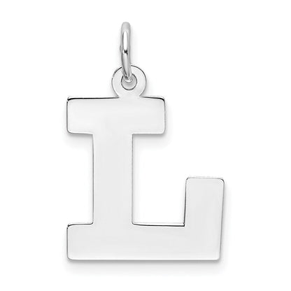 Sterlingsilber Rhodiniert Block Buchstabe L Initiale Charm