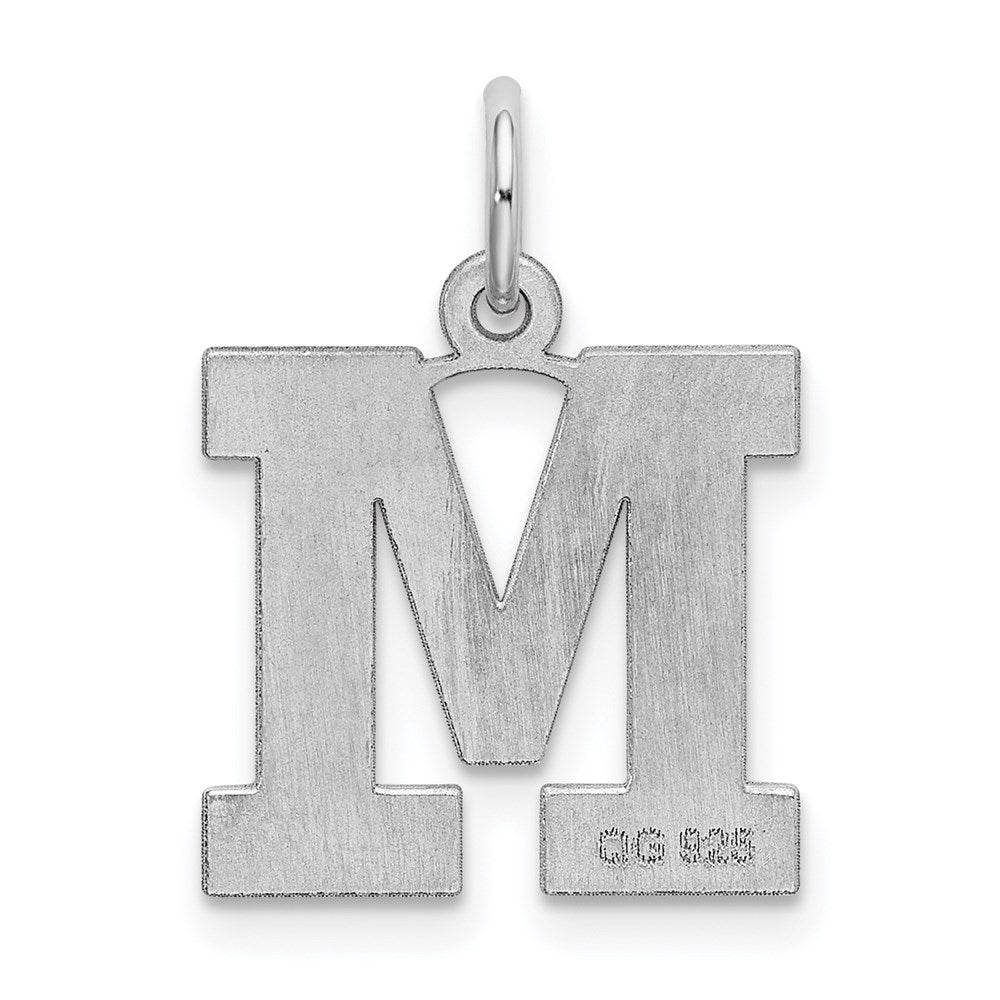 Sterlingsilber Rhodiniert Block Buchstabe M Initiale Charm