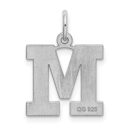 Sterlingsilber Rhodiniert Block Buchstabe M Initiale Charm
