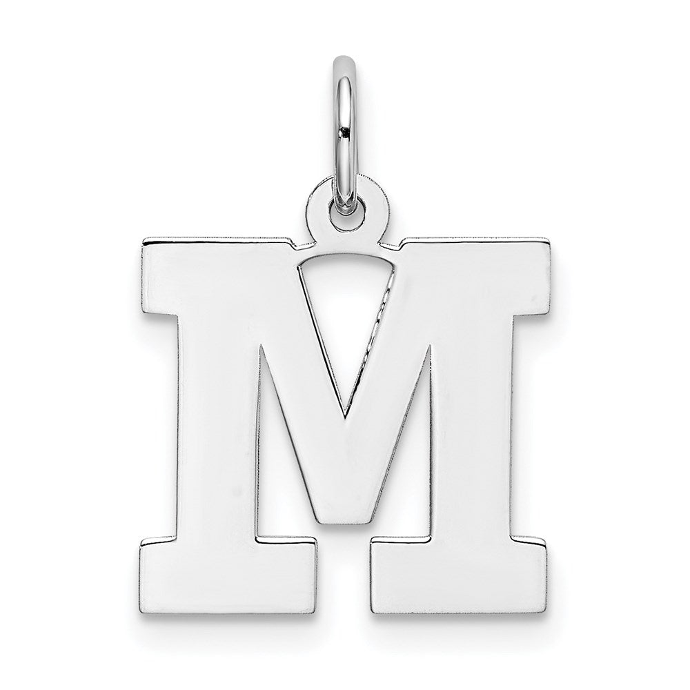 Sterlingsilber Rhodiniert Block Buchstabe M Initiale Charm